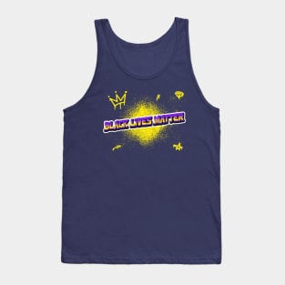 Black Lives Matter Purple and Yellow Spray Paint Tank Top